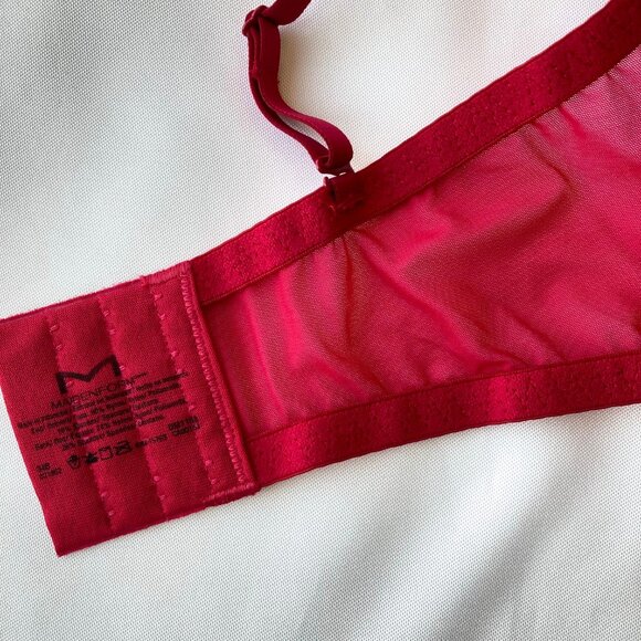 Maidenform Lightly Lined Convertible Lace Bralette Wireless 34B Red DM1188 NWT - Picture 7 of 8